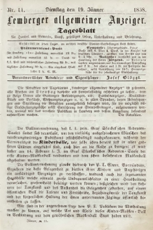 Lemberger Allgemeiner Anzeiger : Tagesblatt für Handel und Gewerbe, Kunst, geselliges Leben, Unterhaltung und Belehrung. 1858, nr 11