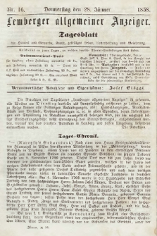 Lemberger Allgemeiner Anzeiger : Tagesblatt für Handel und Gewerbe, Kunst, geselliges Leben, Unterhaltung und Belehrung. 1858, nr 16