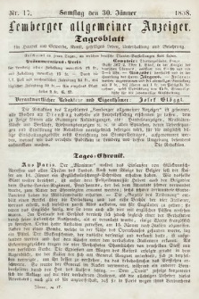 Lemberger Allgemeiner Anzeiger : Tagesblatt für Handel und Gewerbe, Kunst, geselliges Leben, Unterhaltung und Belehrung. 1858, nr 17
