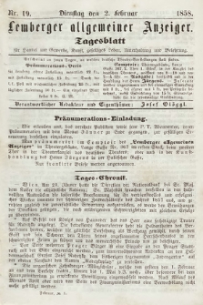 Lemberger Allgemeiner Anzeiger : Tagesblatt für Handel und Gewerbe, Kunst, geselliges Leben, Unterhaltung und Belehrung. 1858, nr 19