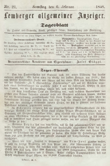 Lemberger Allgemeiner Anzeiger : Tagesblatt für Handel und Gewerbe, Kunst, geselliges Leben, Unterhaltung und Belehrung. 1858, nr 21