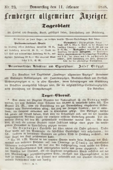 Lemberger Allgemeiner Anzeiger : Tagesblatt für Handel und Gewerbe, Kunst, geselliges Leben, Unterhaltung und Belehrung. 1858, nr 23