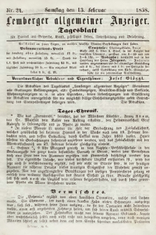 Lemberger Allgemeiner Anzeiger : Tagesblatt für Handel und Gewerbe, Kunst, geselliges Leben, Unterhaltung und Belehrung. 1858, nr 24
