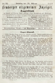 Lemberger Allgemeiner Anzeiger : Tagesblatt für Handel und Gewerbe, Kunst, geselliges Leben, Unterhaltung und Belehrung. 1858, nr 25