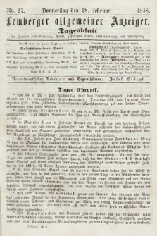 Lemberger Allgemeiner Anzeiger : Tagesblatt für Handel und Gewerbe, Kunst, geselliges Leben, Unterhaltung und Belehrung. 1858, nr 27