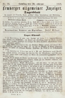 Lemberger Allgemeiner Anzeiger : Tagesblatt für Handel und Gewerbe, Kunst, geselliges Leben, Unterhaltung und Belehrung. 1858, nr 28