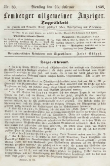 Lemberger Allgemeiner Anzeiger : Tagesblatt für Handel und Gewerbe, Kunst, geselliges Leben, Unterhaltung und Belehrung. 1858, nr 30