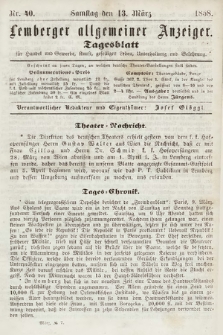 Lemberger Allgemeiner Anzeiger : Tagesblatt für Handel und Gewerbe, Kunst, geselliges Leben, Unterhaltung und Belehrung. 1858, nr 40