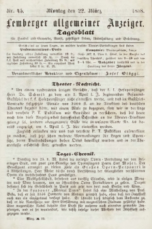 Lemberger Allgemeiner Anzeiger : Tagesblatt für Handel und Gewerbe, Kunst, geselliges Leben, Unterhaltung und Belehrung. 1858, nr 45