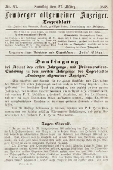 Lemberger Allgemeiner Anzeiger : Tagesblatt für Handel und Gewerbe, Kunst, geselliges Leben, Unterhaltung und Belehrung. 1858, nr 47