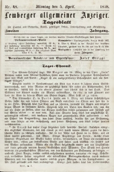 Lemberger Allgemeiner Anzeiger : Tagesblatt für Handel und Gewerbe, Kunst, geselliges Leben, Unterhaltung und Belehrung. 1858, nr 48
