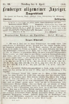 Lemberger Allgemeiner Anzeiger : Tagesblatt für Handel und Gewerbe, Kunst, geselliges Leben, Unterhaltung und Belehrung. 1858, nr 49