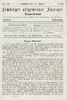 Lemberger Allgemeiner Anzeiger : Tagesblatt für Handel und Gewerbe, Kunst, geselliges Leben, Unterhaltung und Belehrung. 1858, nr 55