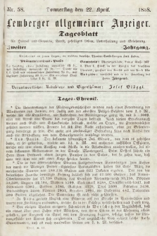 Lemberger Allgemeiner Anzeiger : Tagesblatt für Handel und Gewerbe, Kunst, geselliges Leben, Unterhaltung und Belehrung. 1858, nr 58