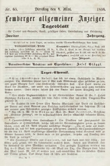 Lemberger Allgemeiner Anzeiger : Tagesblatt für Handel und Gewerbe, Kunst, geselliges Leben, Unterhaltung und Belehrung. 1858, nr 65