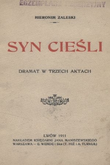 Syn cieśli : dramat w trzech aktach