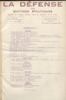 La Défense des Victimes Politiques : bulletin des Groupes d'Action contre la Répression et la Terreur. 1926, no 7