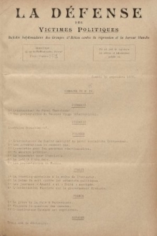 La Défense des Victimes Politiques : bulletin hebdomadaire des Groupes d'Action contre la Répression et la Terreur blanche. 1926, no 15