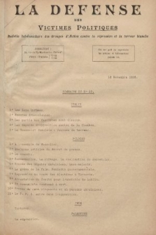 La Défense des Victimes Politiques : bulletin hebdomadaire des Groupes d'Action contre la Répression et la Terreur blanche. 1926, no 23
