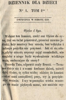 Dziennik dla Dzieci. 1830, nr 1