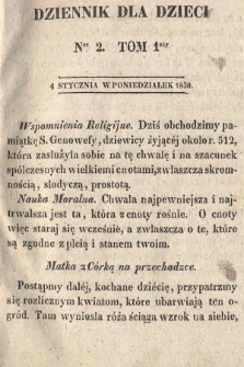 Dziennik dla Dzieci. 1830, nr 2