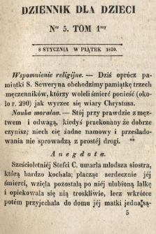 Dziennik dla Dzieci. 1830, nr 5