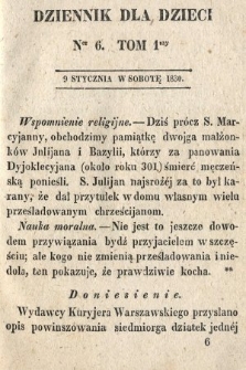 Dziennik dla Dzieci. 1830, nr 6