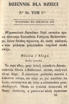 Dziennik dla Dzieci. 1830, nr 10
