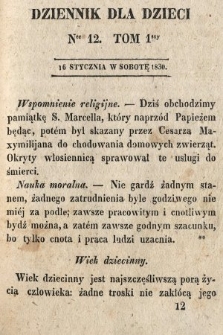 Dziennik dla Dzieci. 1830, nr 12