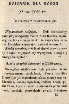 Dziennik dla Dzieci. 1830, nr 13