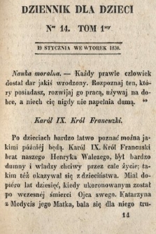 Dziennik dla Dzieci. 1830, nr 14