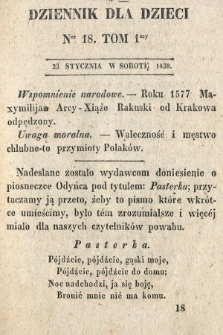 Dziennik dla Dzieci. 1830, nr 18
