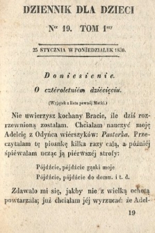 Dziennik dla Dzieci. 1830, nr 19