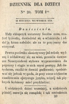 Dziennik dla Dzieci. 1830, nr 20