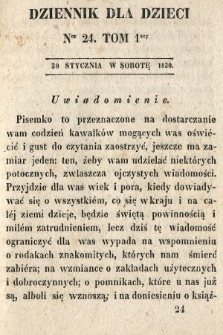 Dziennik dla Dzieci. 1830, nr 24