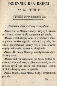 Dziennik dla Dzieci. 1830, nr 25