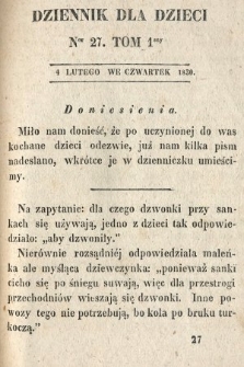 Dziennik dla Dzieci. 1830, nr 27