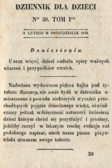 Dziennik dla Dzieci. 1830, nr 30