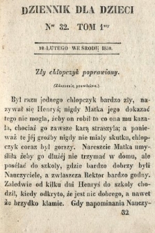 Dziennik dla Dzieci. 1830, nr 32