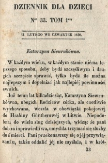 Dziennik dla Dzieci. 1830, nr 33