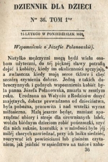 Dziennik dla Dzieci. 1830, nr 36