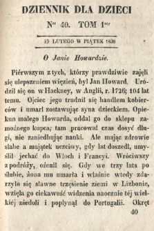 Dziennik dla Dzieci. 1830, nr 40