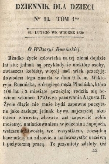 Dziennik dla Dzieci. 1830, nr 43