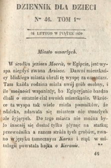 Dziennik dla Dzieci. 1830, nr 46