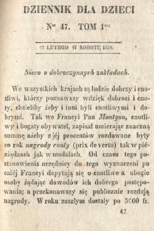 Dziennik dla Dzieci. 1830, nr 47