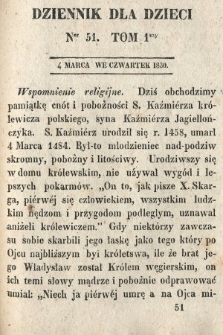 Dziennik dla Dzieci. 1830, nr 51