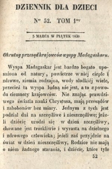Dziennik dla Dzieci. 1830, nr 52