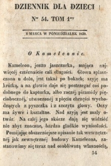 Dziennik dla Dzieci. 1830, nr 54