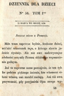 Dziennik dla Dzieci. 1830, nr 56