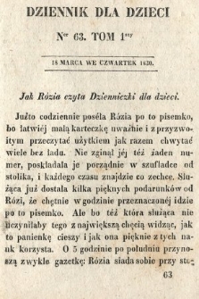 Dziennik dla Dzieci. 1830, nr 63